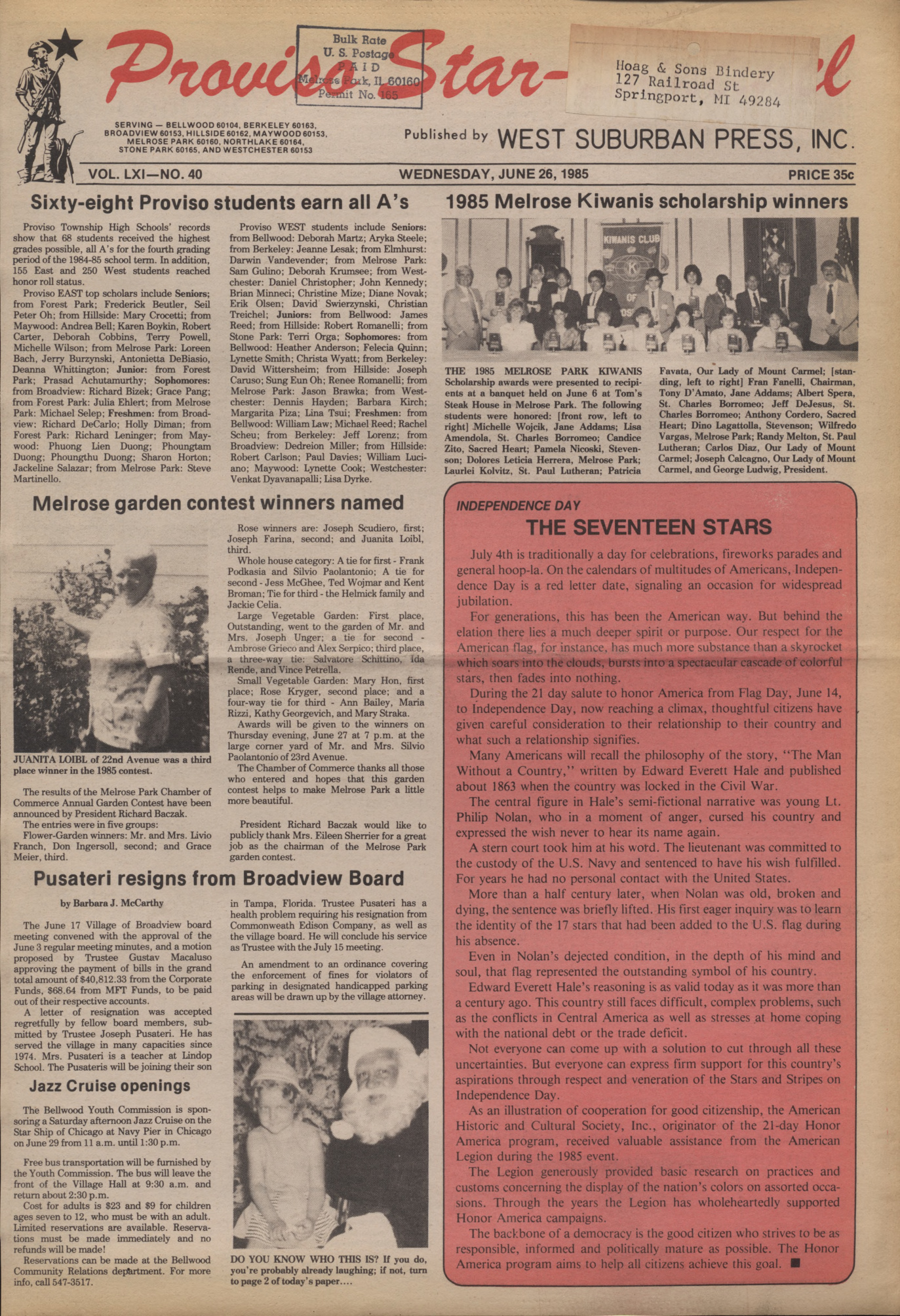 Proviso Star-Sentinel – 19850626