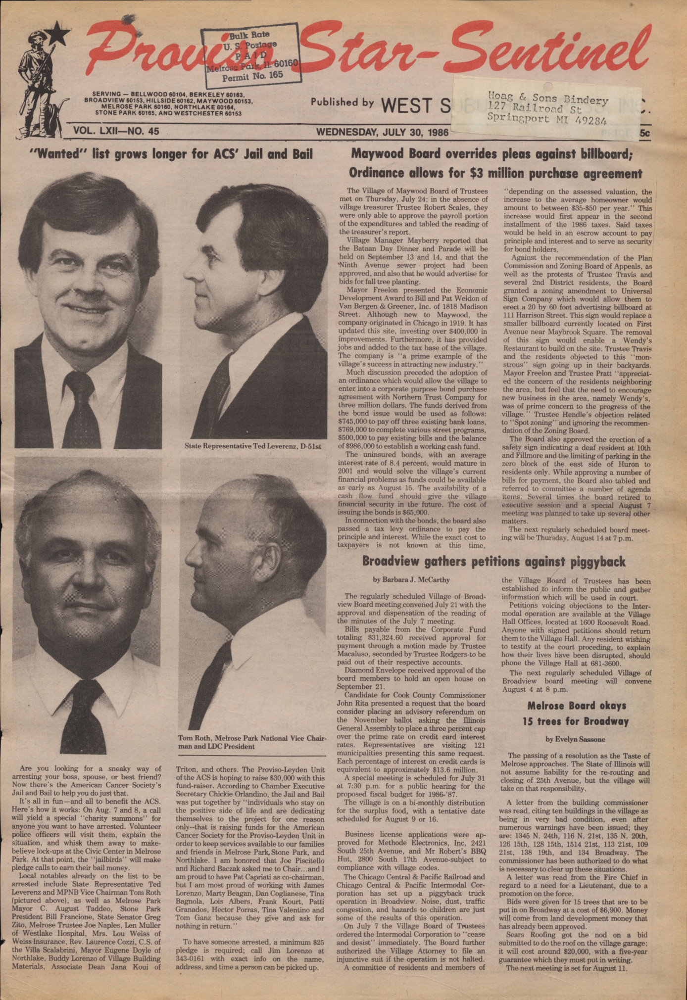 Proviso Star-Sentinel – 19860730
