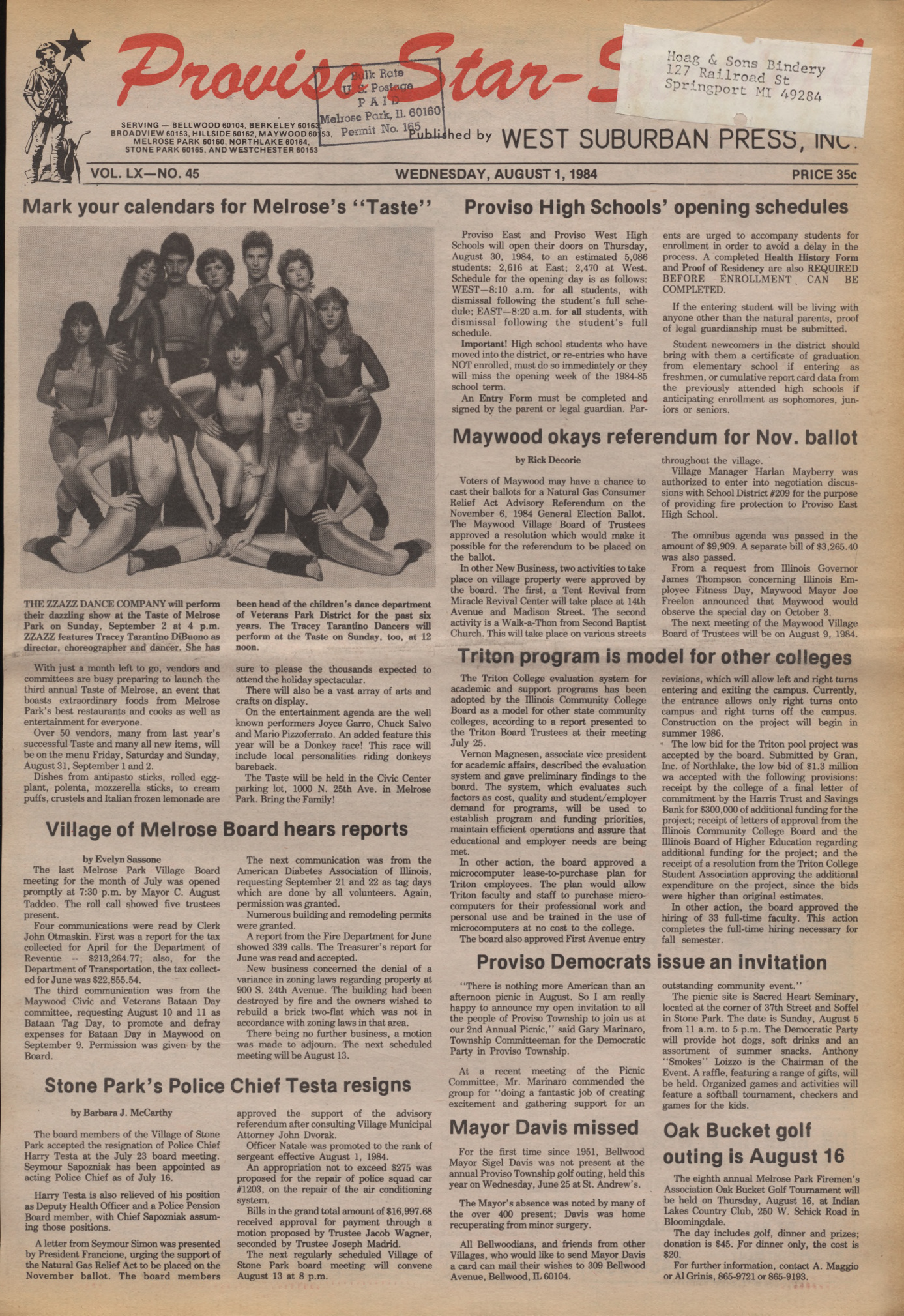 Proviso Star-Sentinel – 19840801