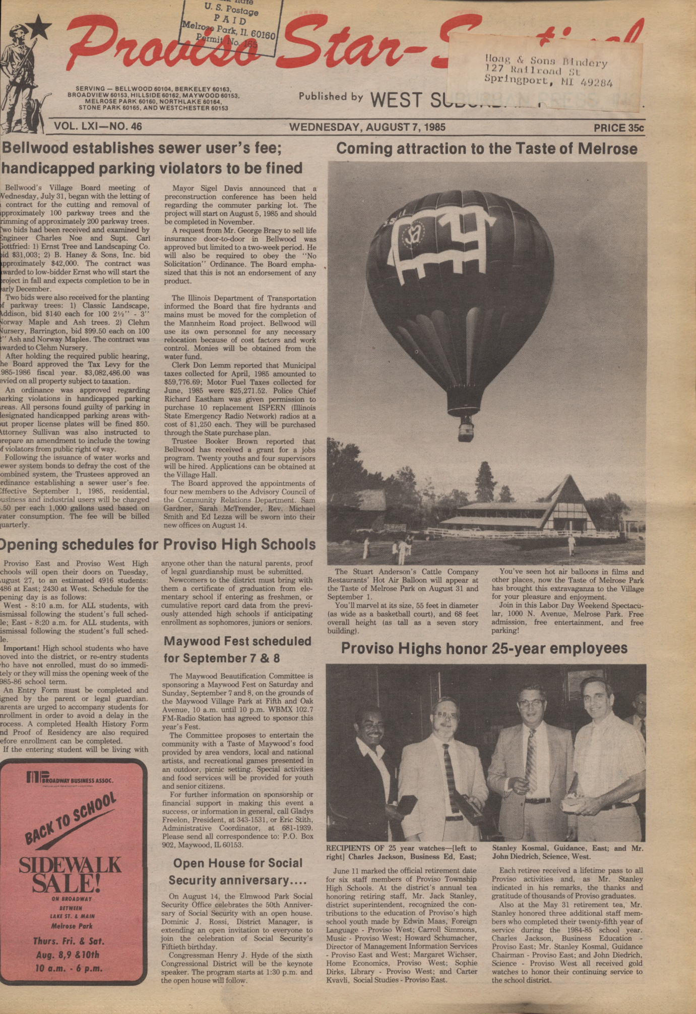 Proviso Star-Sentinel – 19850807