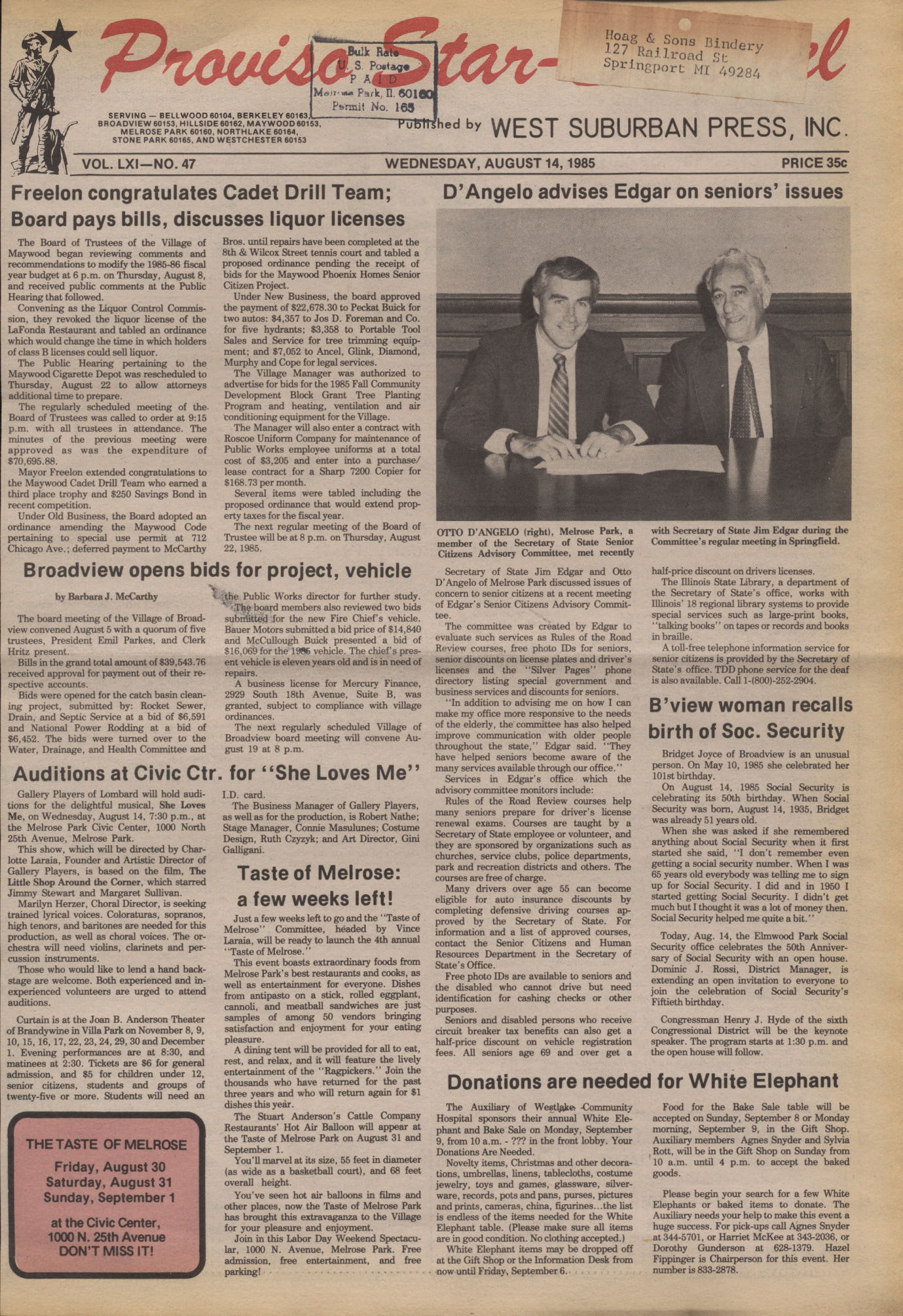 Proviso Star-Sentinel – 19850814