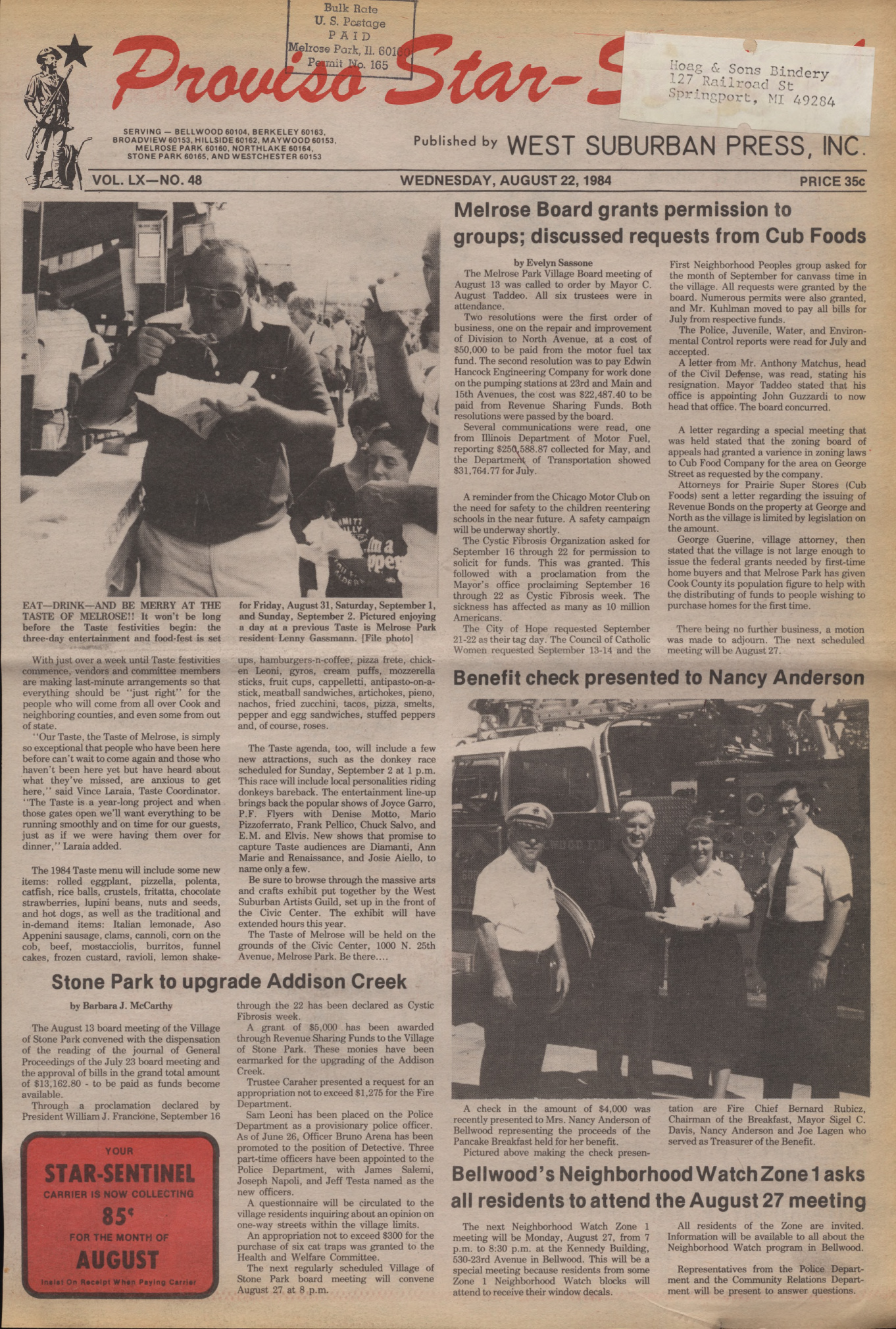 Proviso Star-Sentinel – 19840822