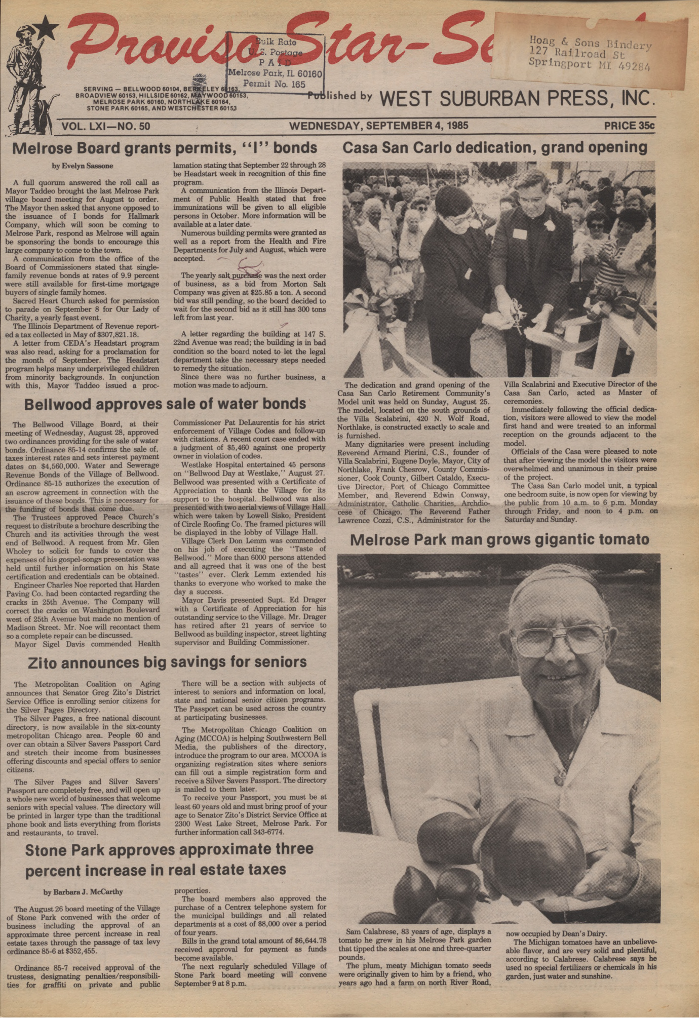 Proviso Star-Sentinel – 19850904