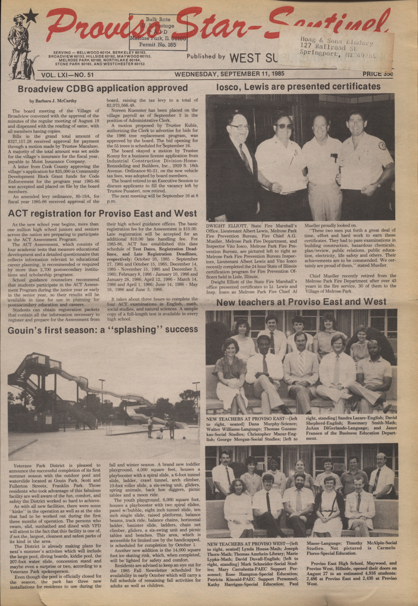 Proviso Star-Sentinel – 19850911