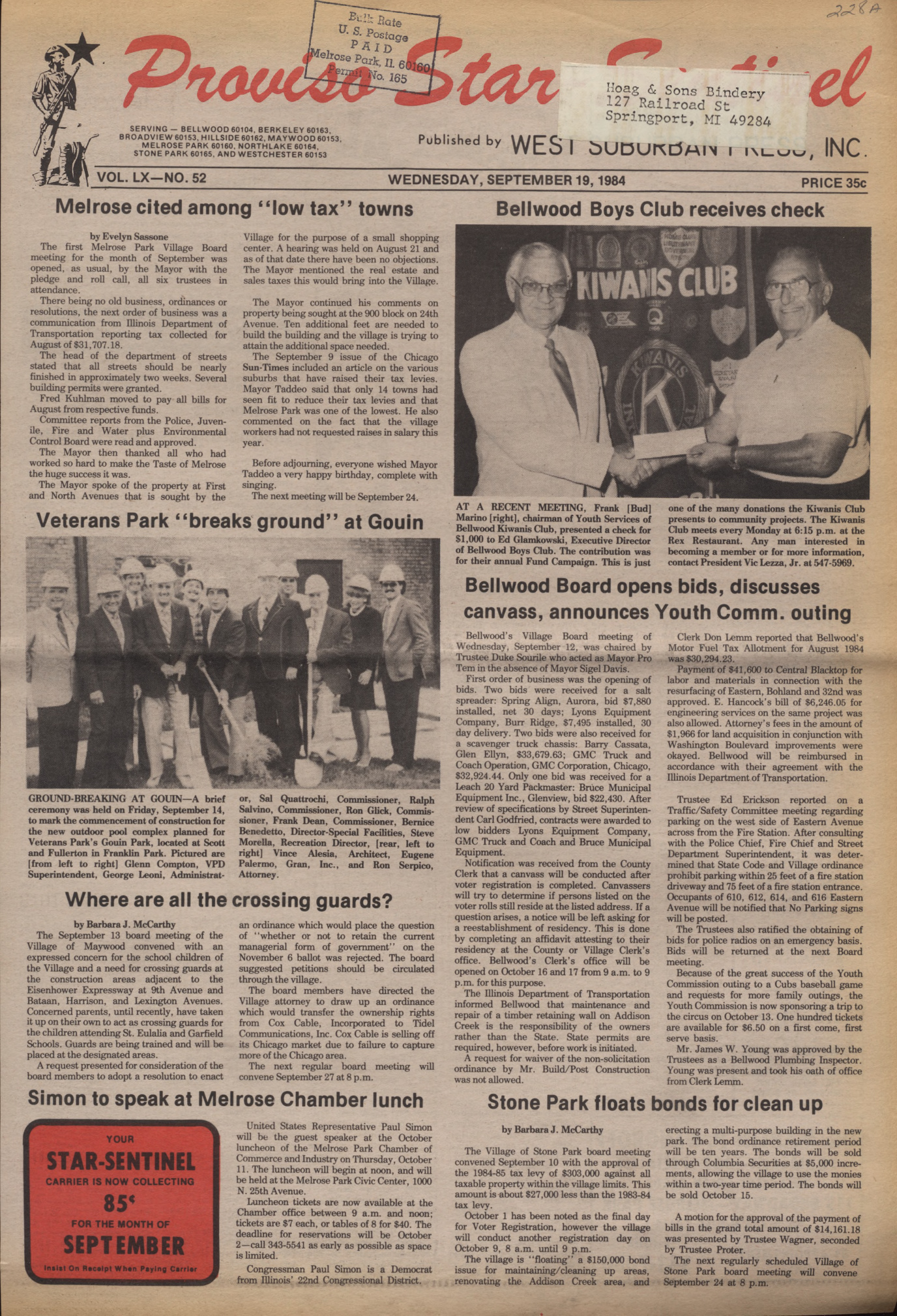Proviso Star-Sentinel – 19840919