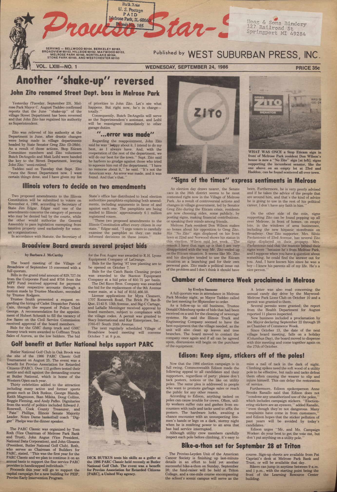 Proviso Star-Sentinel – 19860924