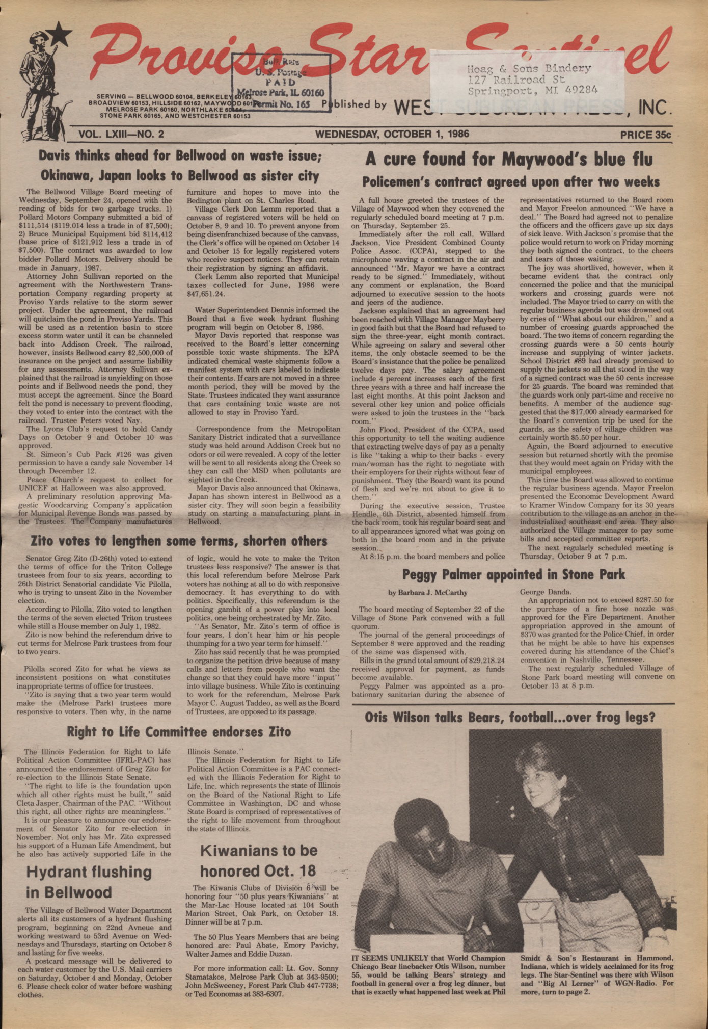 Proviso Star-Sentinel – 19861001