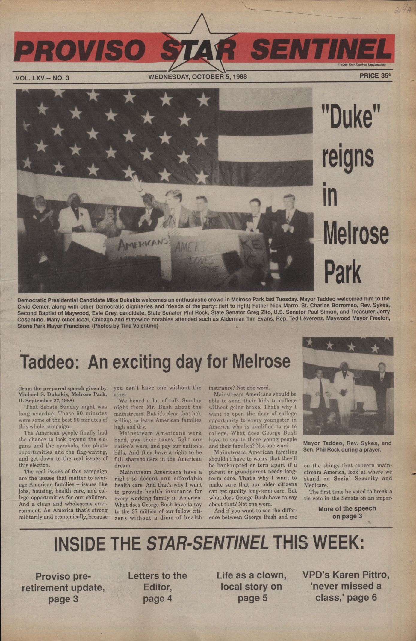 Proviso Star-Sentinel – 19881005
