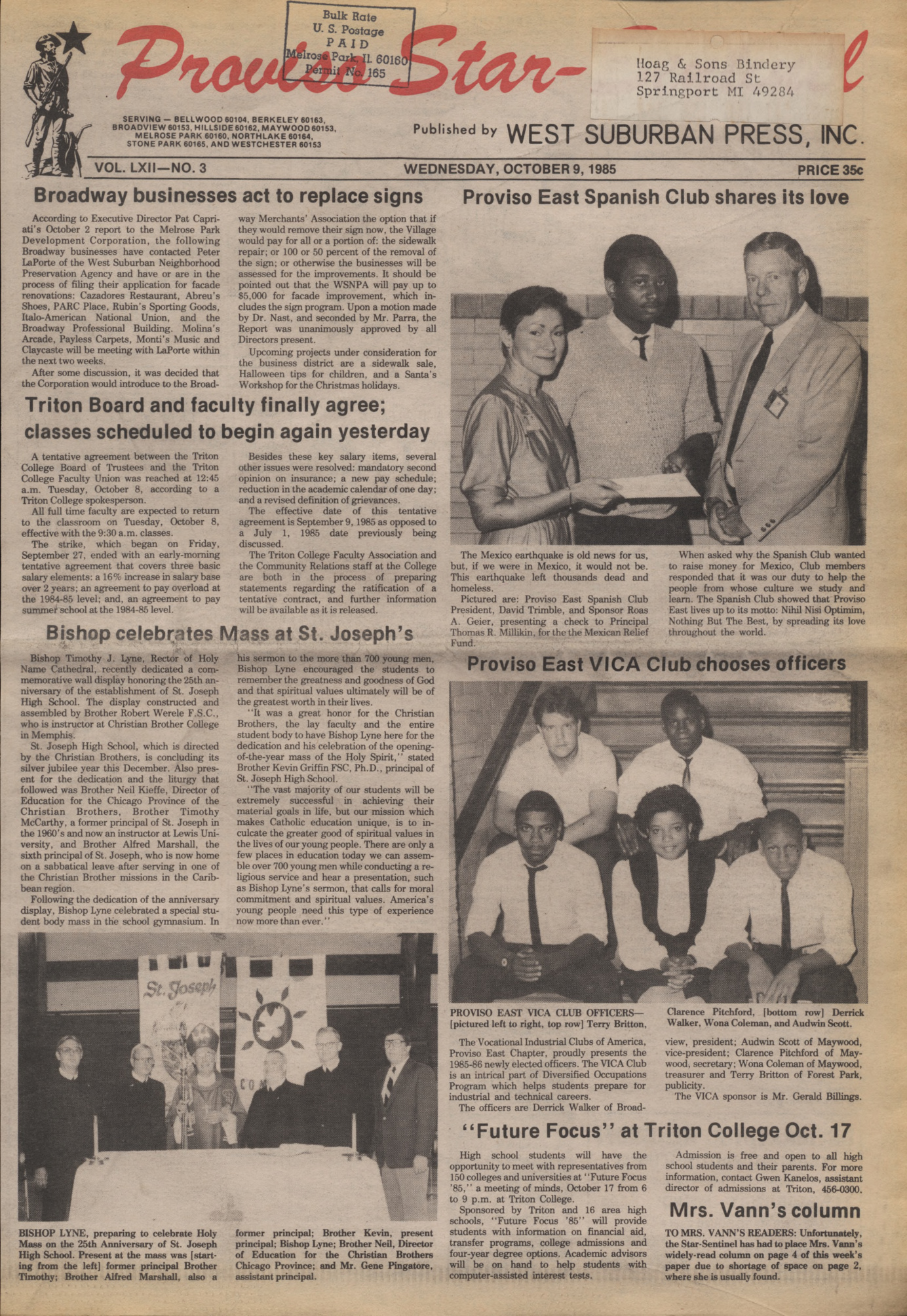 Proviso Star-Sentinel – 19851009