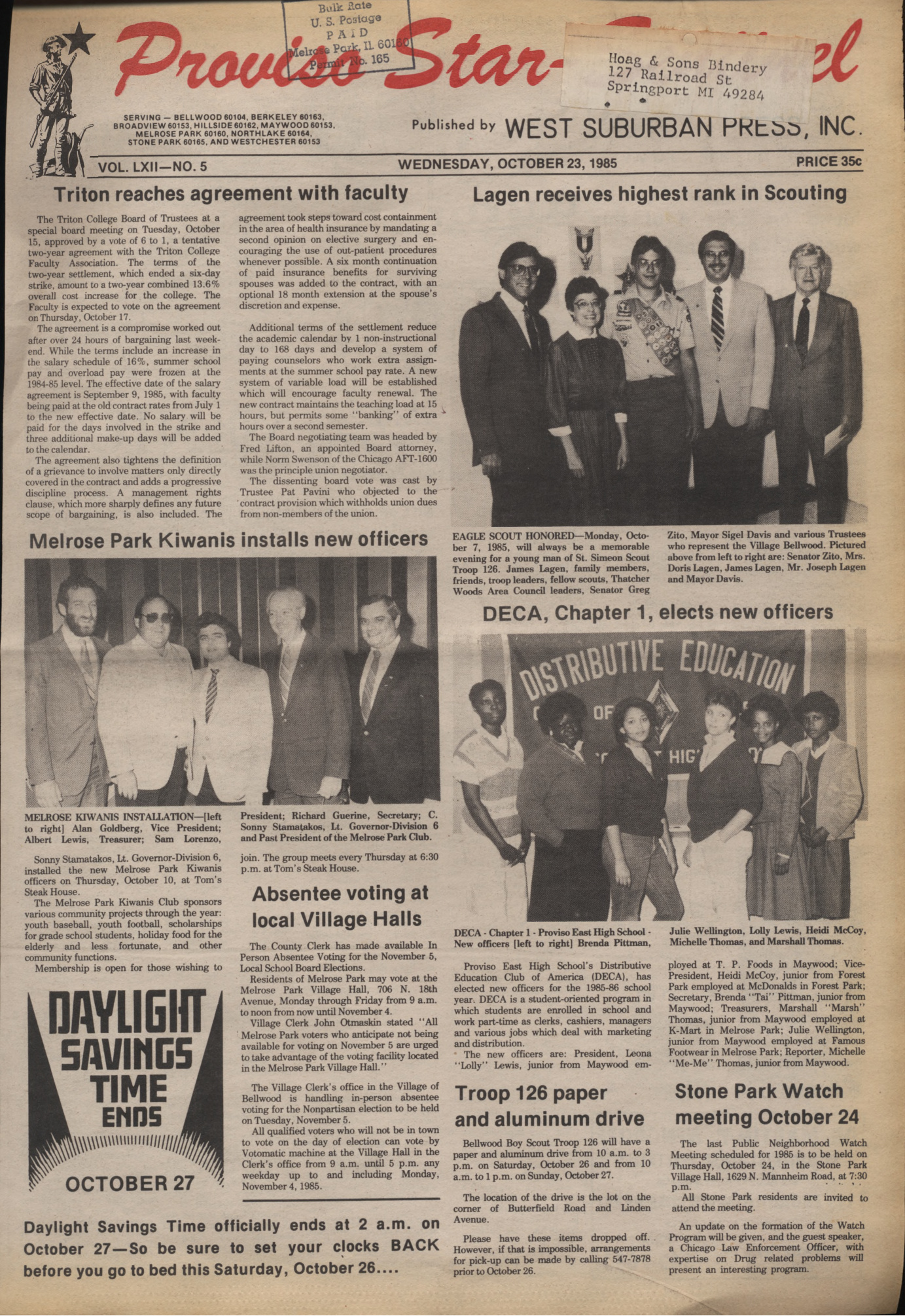 Proviso Star-Sentinel – 19851023