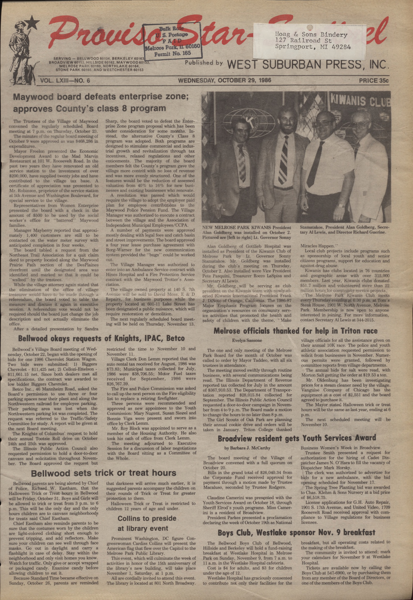Proviso Star-Sentinel – 19861029