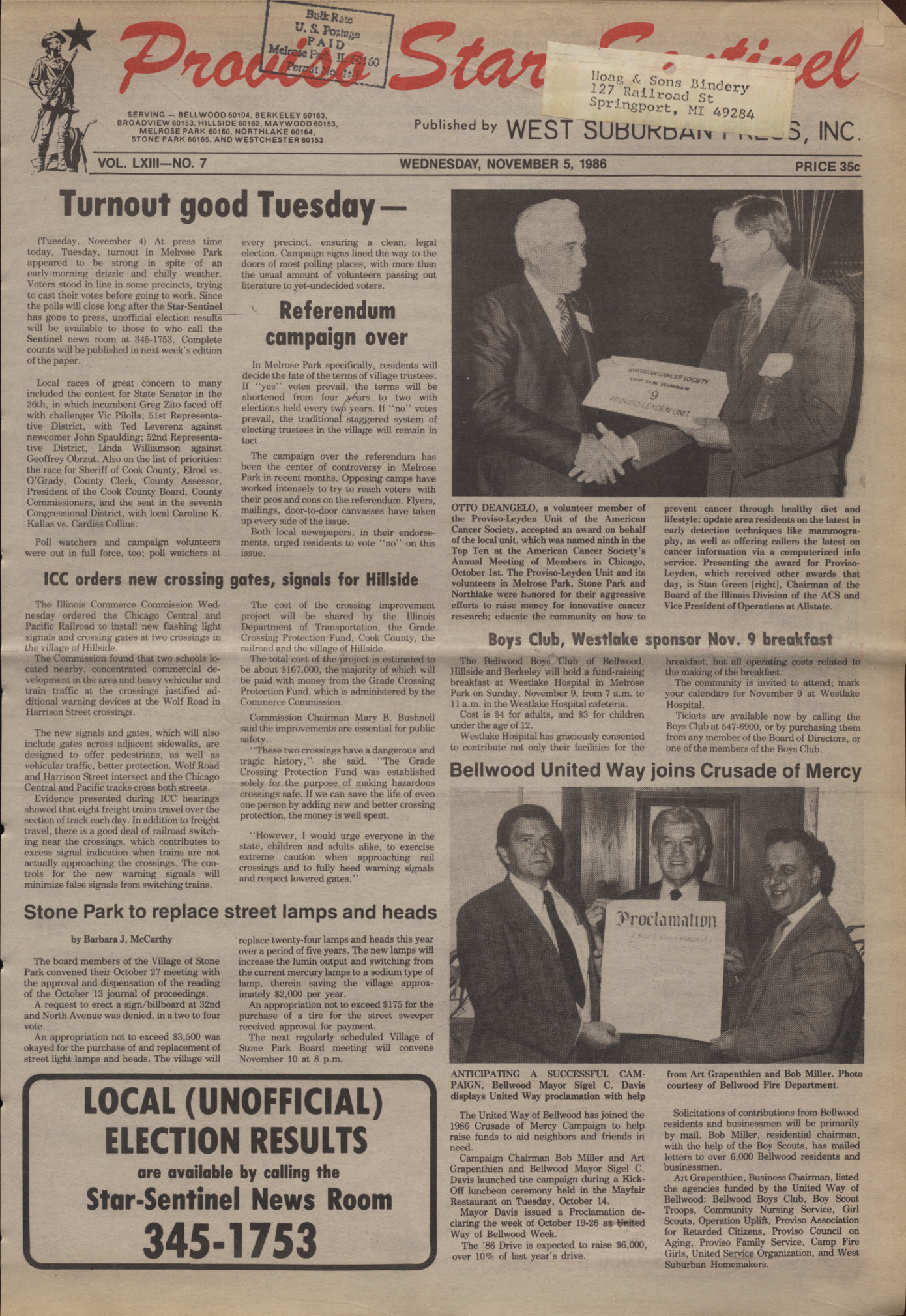 Proviso Star-Sentinel – 19861105
