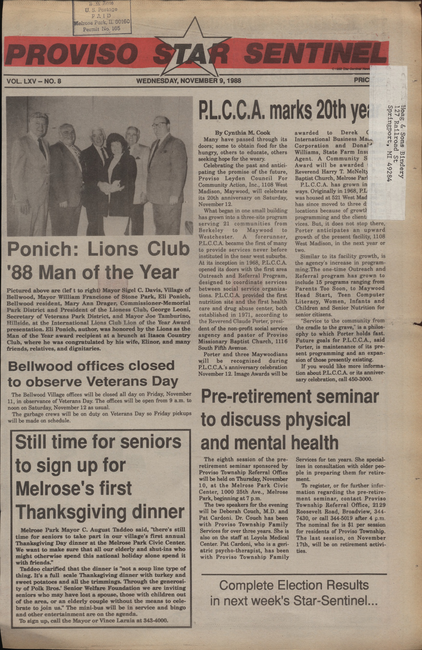 Proviso Star-Sentinel – 19881109