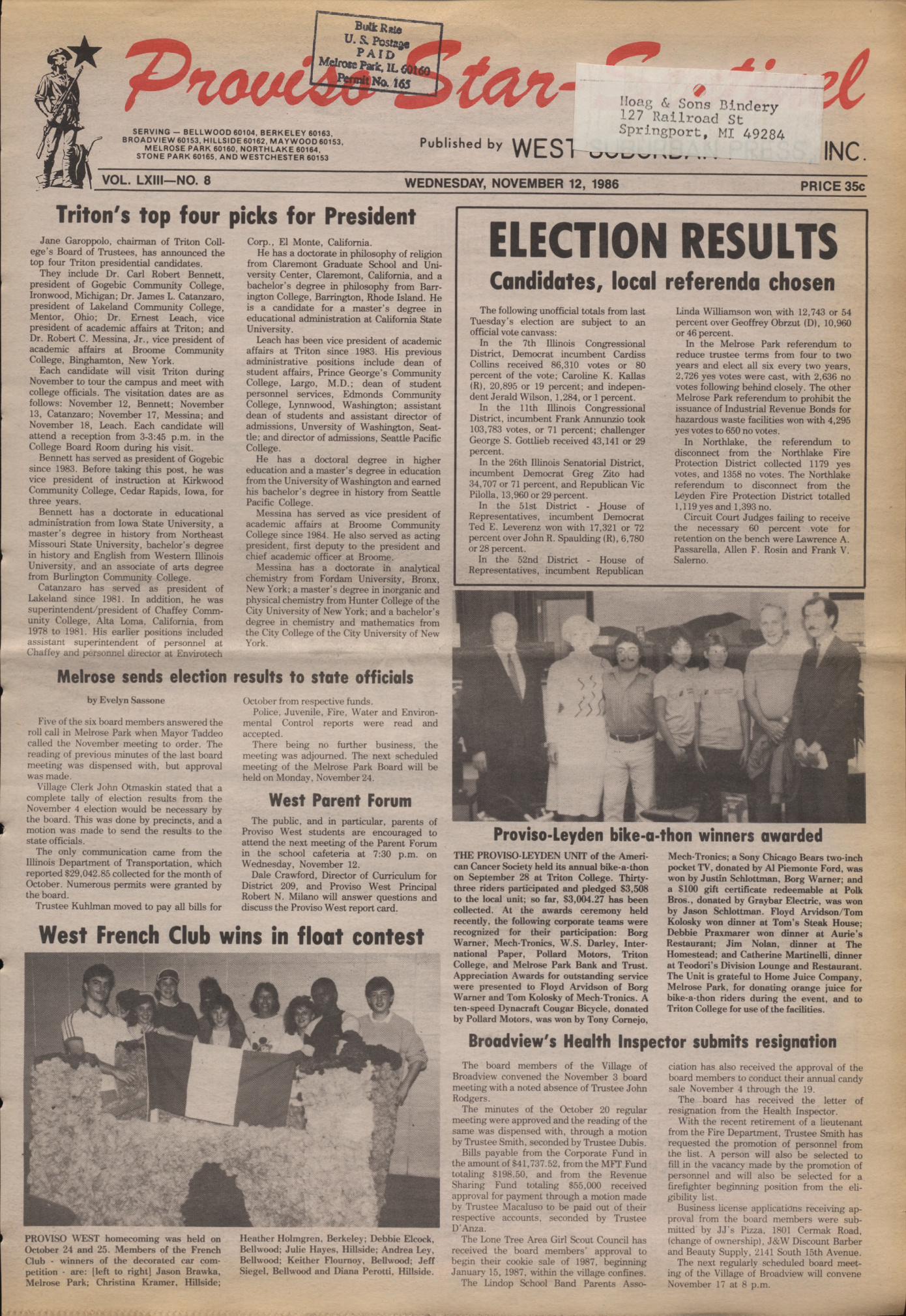 Proviso Star-Sentinel – 19861112