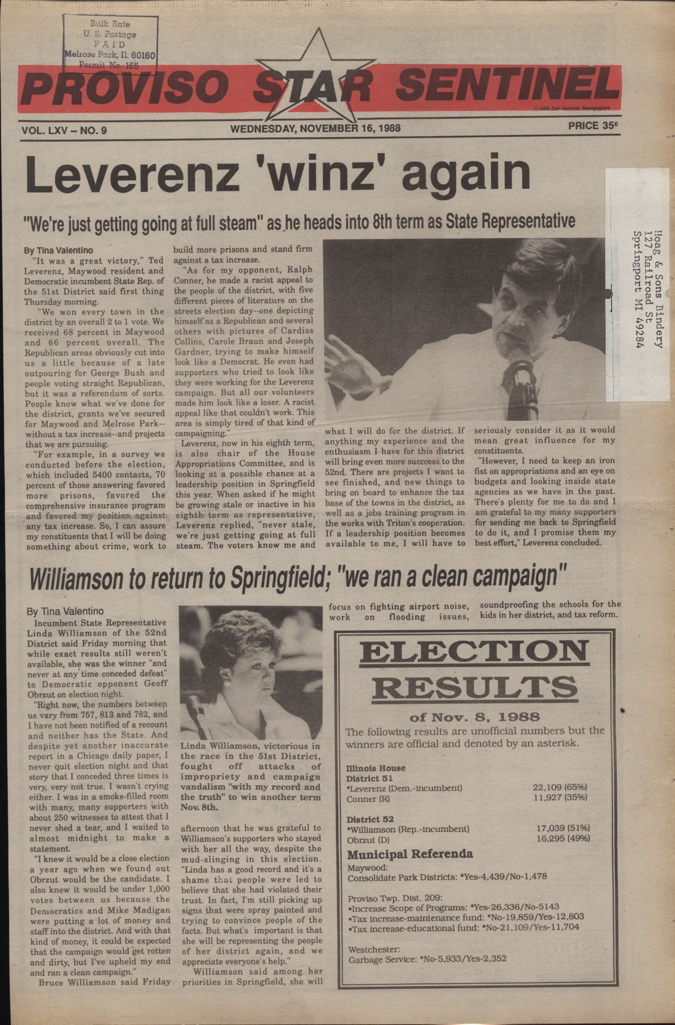 Proviso Star-Sentinel – 19881116