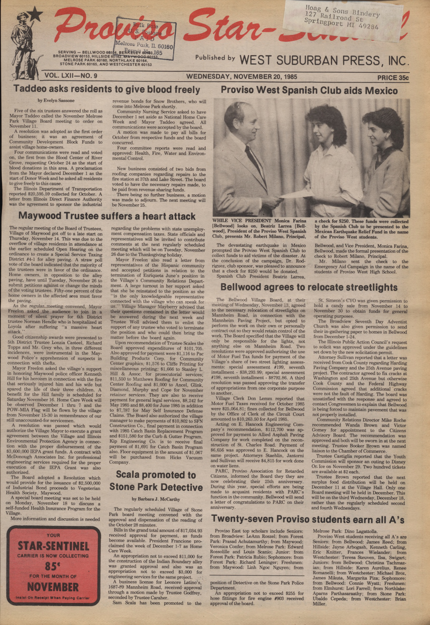 Proviso Star-Sentinel – 19851120