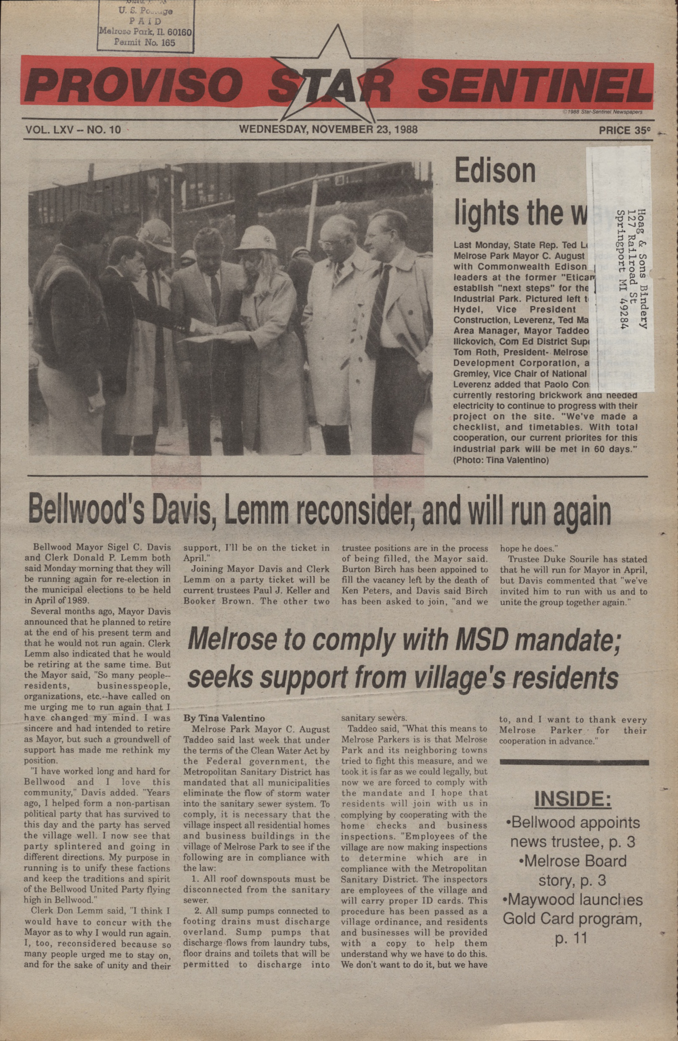 Proviso Star-Sentinel – 19881123