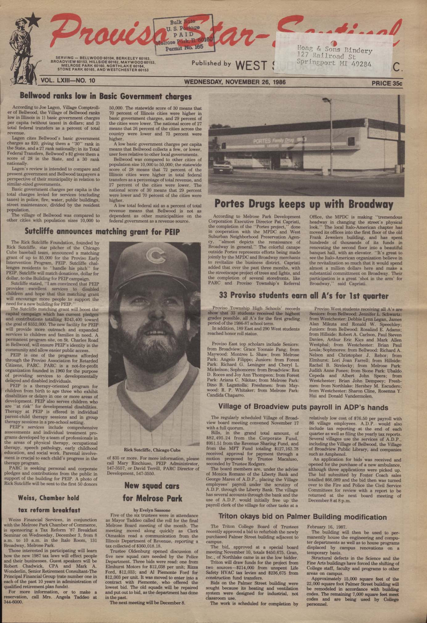 Proviso Star-Sentinel – 19861126