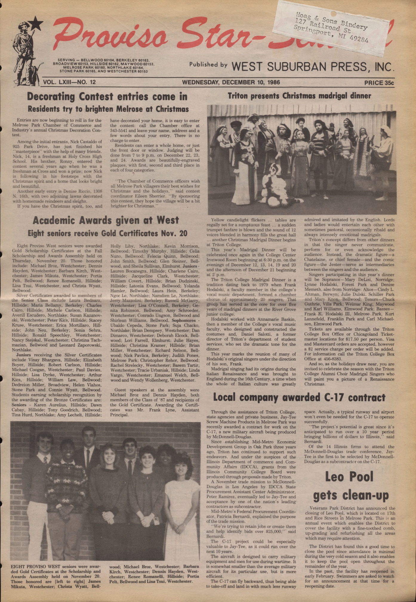 Proviso Star-Sentinel – 19861210