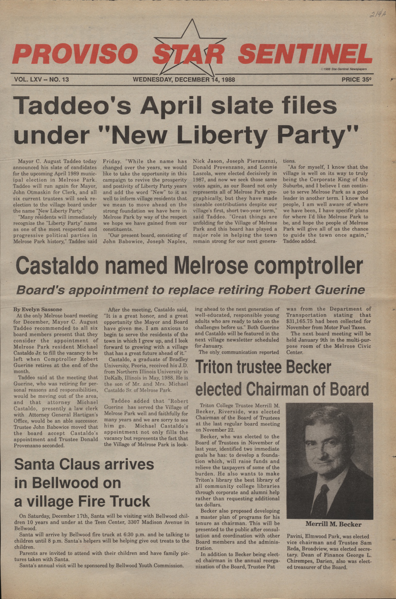 Proviso Star-Sentinel – 19881214
