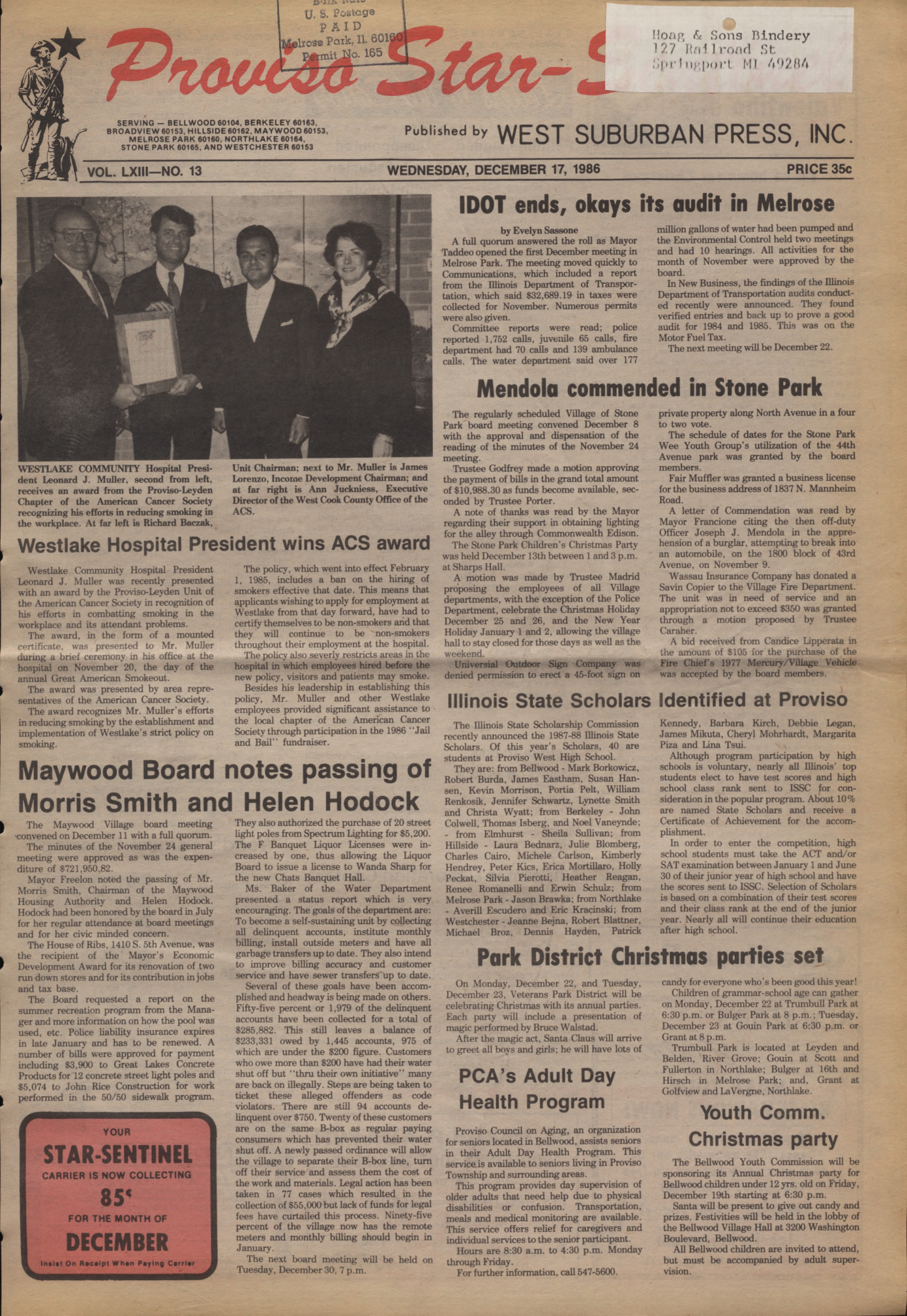 Proviso Star-Sentinel – 19861217