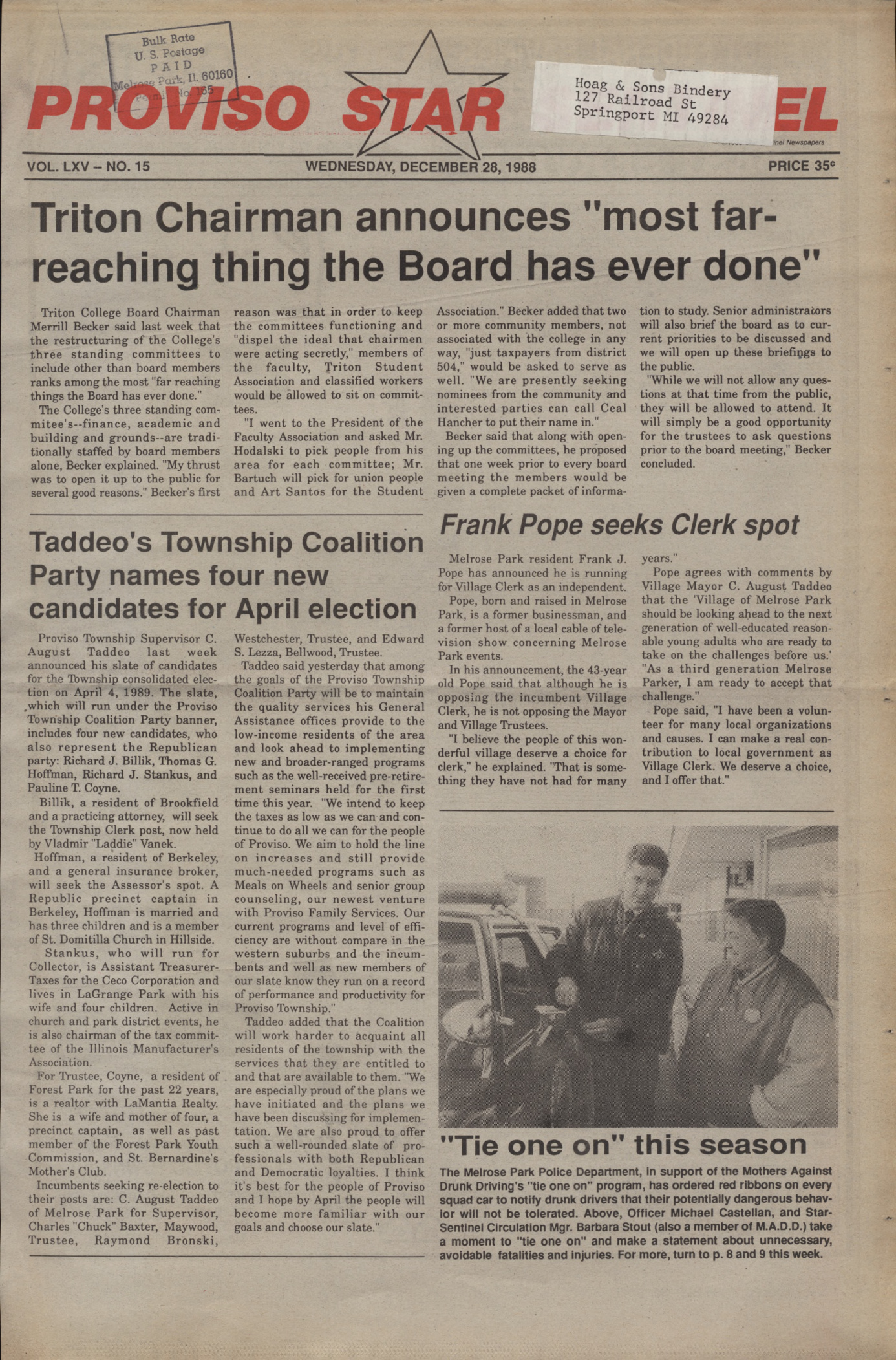 Proviso Star-Sentinel – 19881228
